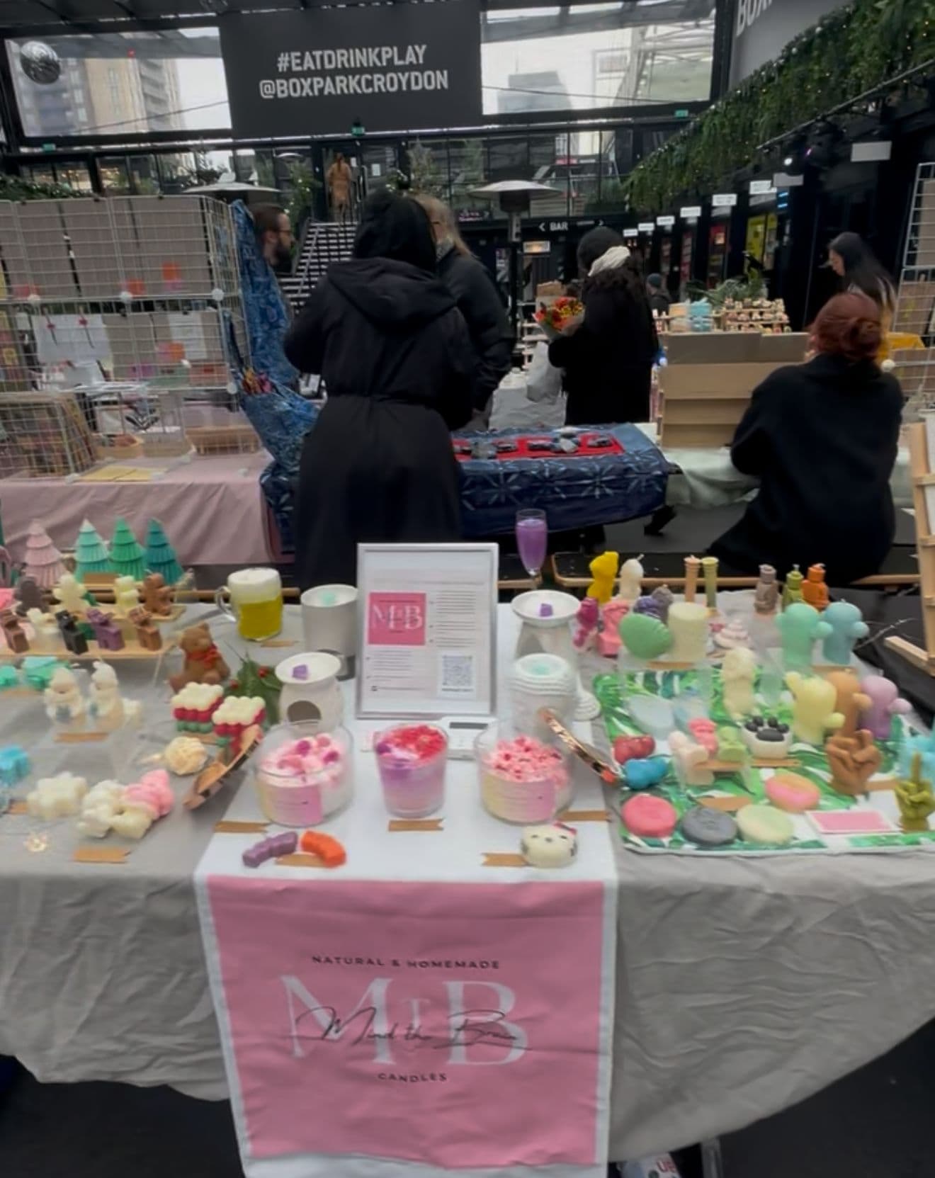 Market stall with candle collections
